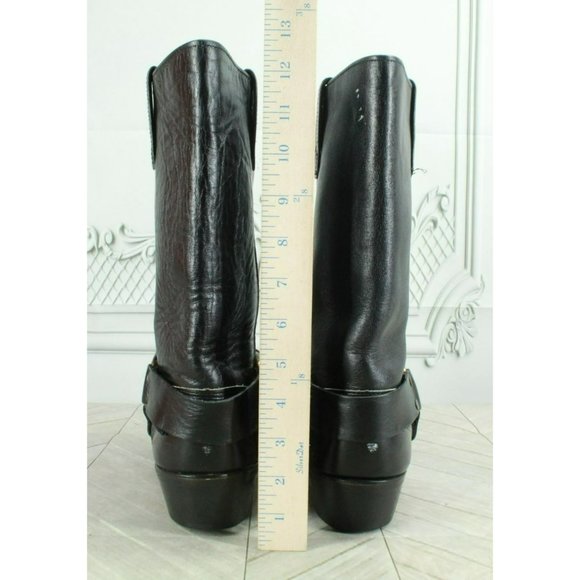 *Unbranded Black Leather Pull On Mid Calf Cowboy Western Boot Size 8.5 M - Picture 6 of 9